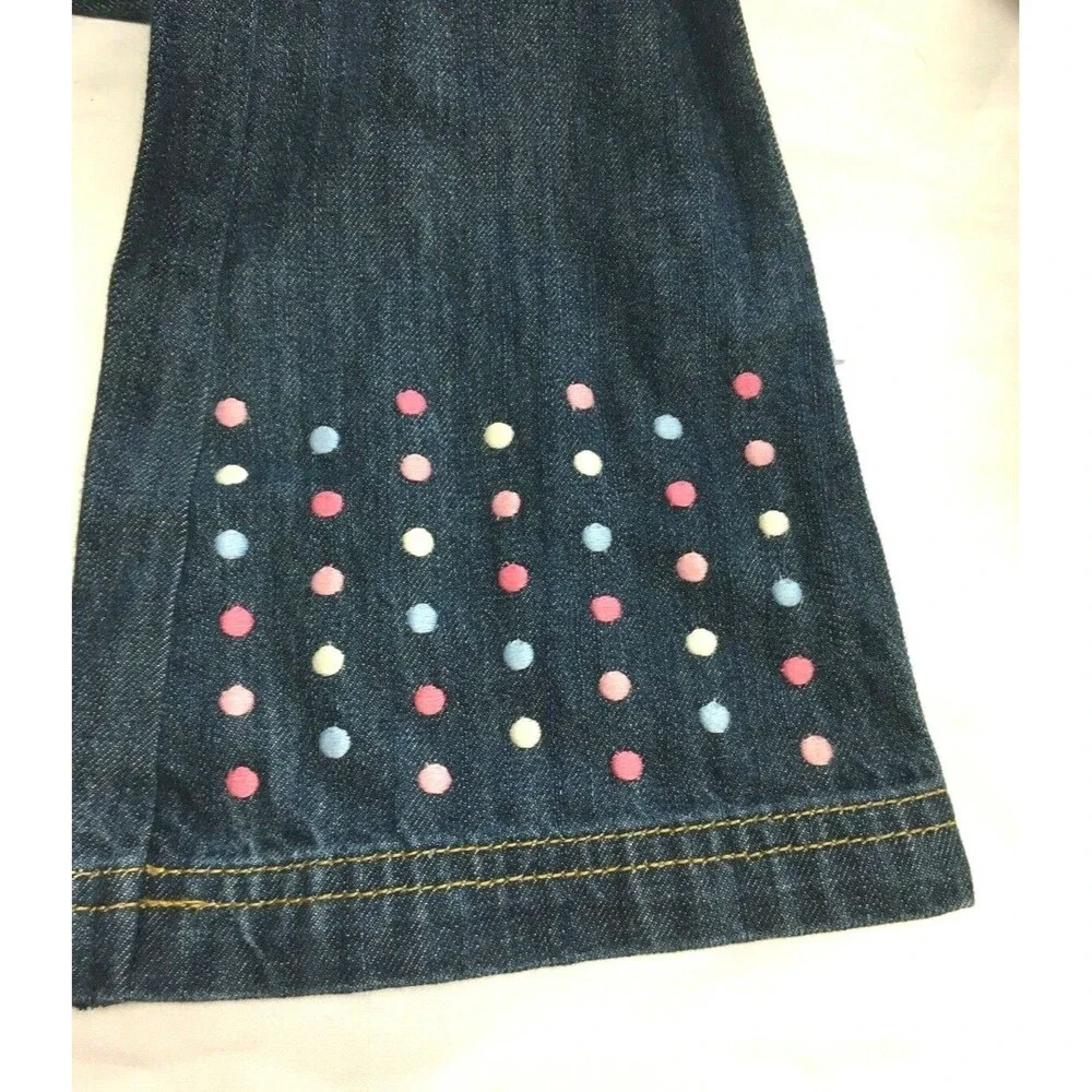 Gymboree Blue Jeans Pink Blue White Polka Dots Girl's Size 4 NWT Free Shipping